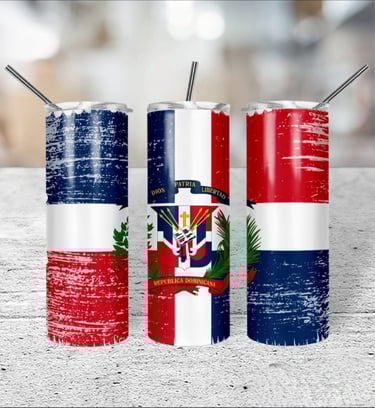 tumbler with a Dominican flag