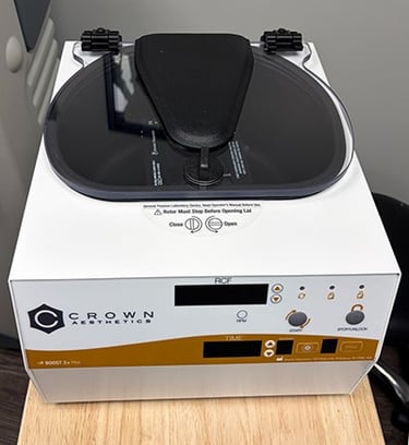 A platelet-rich plasma (PRP) centrifuge is a medical device that spins blood samples at high speeds 