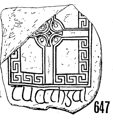 Clonmacnois Runestone 643 - Barony of Garrycastle, County of Offally, Ireland (400 CE)
