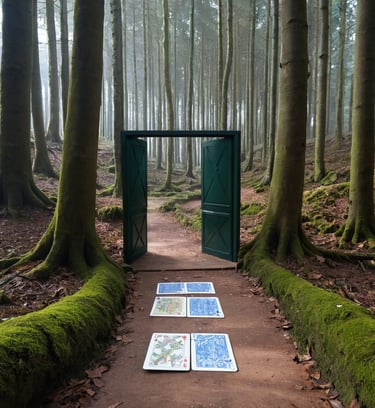 portail, carte, fôret