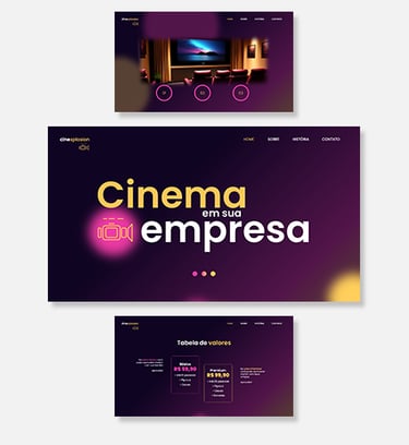 a set of three different types of cinema
