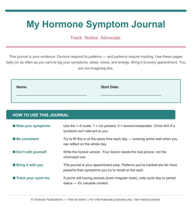 Hormone symptom journal