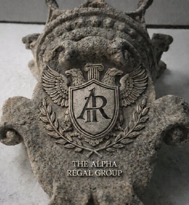 a stone lion head the alpha regal group hospitality real estate property management assets manage