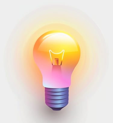 Eine Illustration von einer farbigen Glühlampe