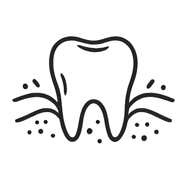 Diente con afectación periodontal que representa el tratamiento de enfermedades de las encías