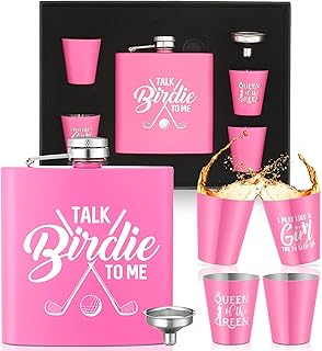 Talk Birdie to me gift set with flask and 4 drinking cups