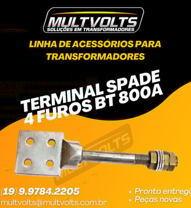 Terminal Spade 4 Furos BT 800 A.