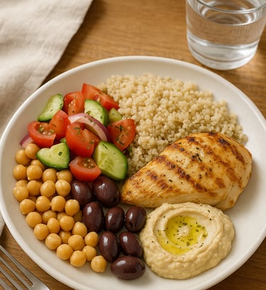 Une assiette méditerranéenne composée
