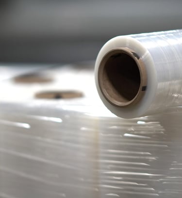 a roll - top plastic wrapper on a table
