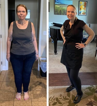 before and after body transformation progress with The Fitness Edit personal training