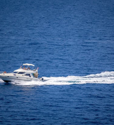 a boat with people in the water