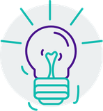 A creative light bulb icon representing new ideas, innovation, and inspiration for business solutions.