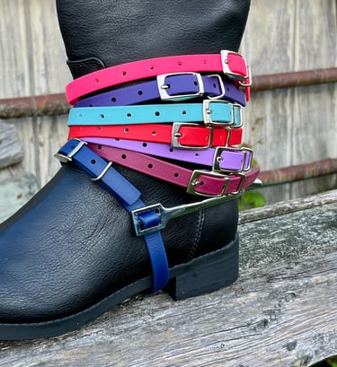 Riding Boot with colorful English Spur straps