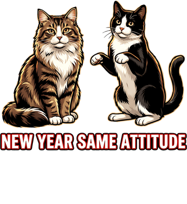 New year same attitude cat design