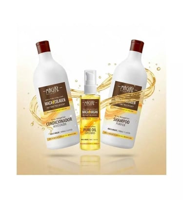 Kit Shampoo 1l + Condicionador 1l + Mascara Maca Essence 500g + Óleo Argan 50ml Magike