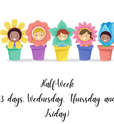 a row of plant pots and children's faces