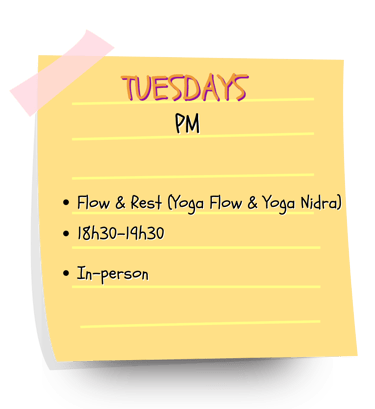 Vinyasa Yoga Flow and Yoga Nidra class called Flow and Rest in Lisbon on Tuesday.