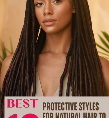 A photo of a Black woman with long, waist-length faux locs. The locs are styled with a realistic, natural texture and are met