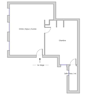 Plan d'appartement 2 pièces