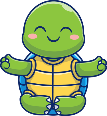 cute turtle meditating