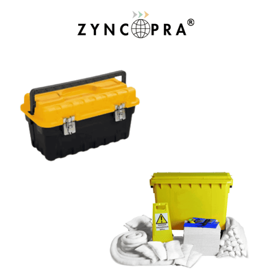 Kit de respuesta para emergencias de derrames de petróleo.