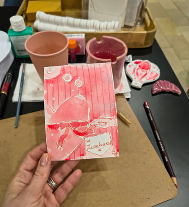 Liveillustration von Valentinstagskarten mit Aquarellfarbe