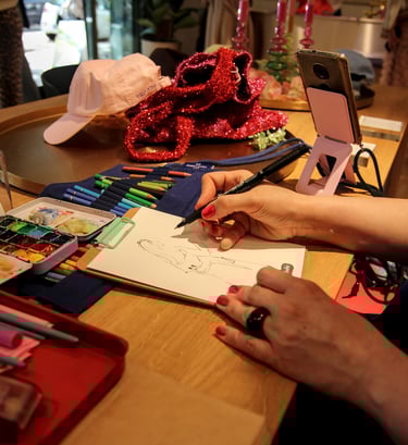 Live-zeichnen buchen Schnellportrait für Firmenveranstaltungen, Fashion und Beauty Events Firmenfeiern zur Kundenbindung