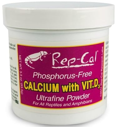 Rep-Cal Phosphorous-Free Calcium Ultrafine Powder Supplement with Vitamin D3