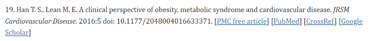 Reference list — Including the full source of scientific studies