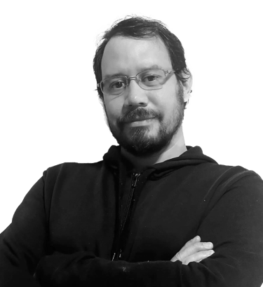 a man with a beard and glasses