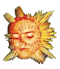 Pop art of 1990's model Christine Appling Terryll as a starburst.