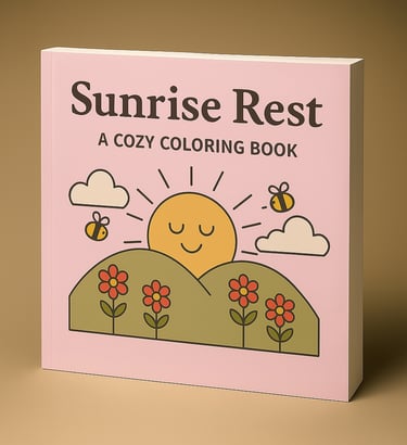 a book cover with rolling hills, the sun, clouds and bees