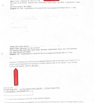 Proof of Merle Meyers Brian Witt Collaborating on fraud