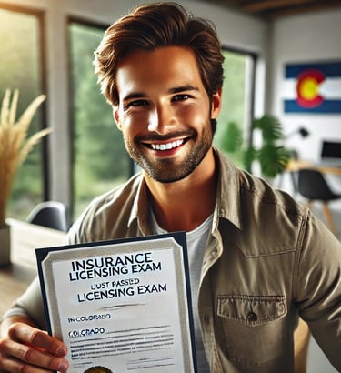 man who passed the Colorado state insurance licensing exam