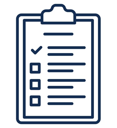 Ícone de checklist técnico representando elaboração de quesitos periciais.