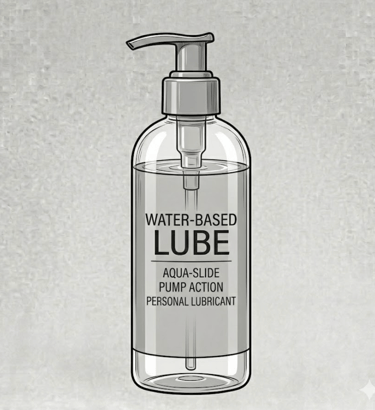 Black and white Image of water based lube