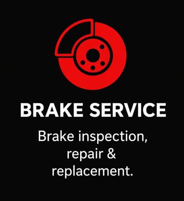 Brake inspection, repair, and replacement at Fast Tire Shop Bell Gardens. Reliable brake service