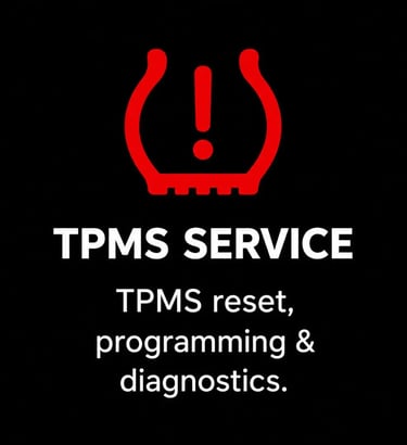 TPMS reset, programming, and diagnostics at Fast Tire Shop Bell Gardens. Professional tire pressure 