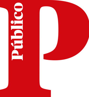 a red letter p with the letter p on it (público logo)