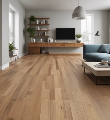 Premium wooden flooring in natural oak finish