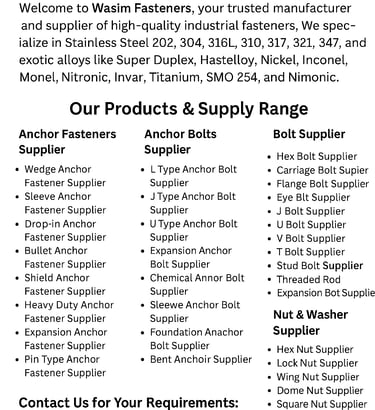 Fastener Supplier Anchor Fasteners Supplier Wedge Anchor Fastener Supplier Sleeve Anchor Fastener Supplier Drop-In Anchor Fas