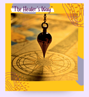 A pendulum hanging over a compass.