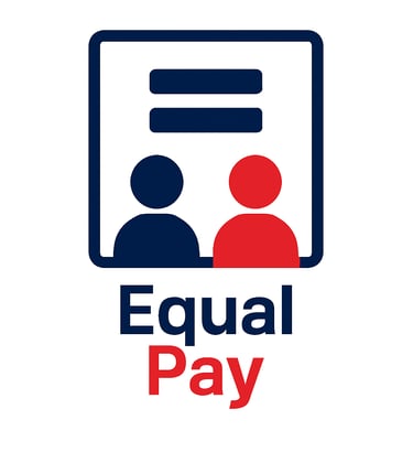 a person is shown in the image, with the words equal pay