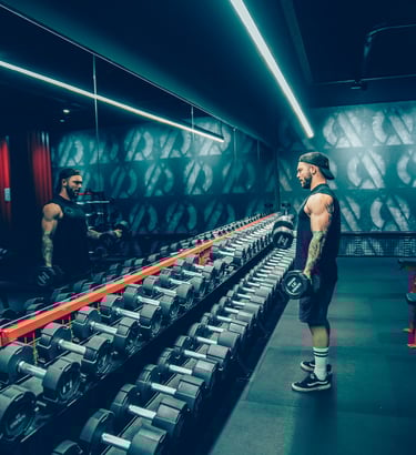 Moi en debardeur "harley davidson" en pleine séance bras