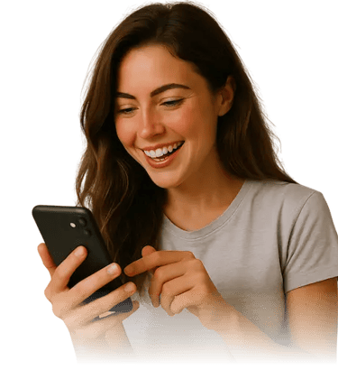Mujer contactando a Celebraclick