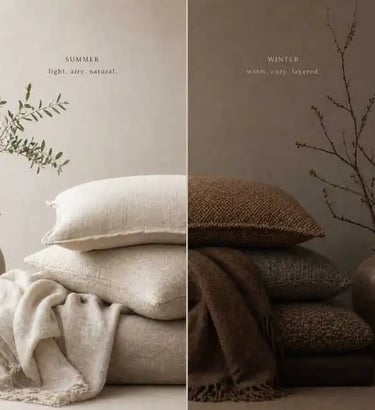 Seasonal Textile Styling in Contemporary Interiors: Light Linen vs Warm Wool in a Minimalist Split 