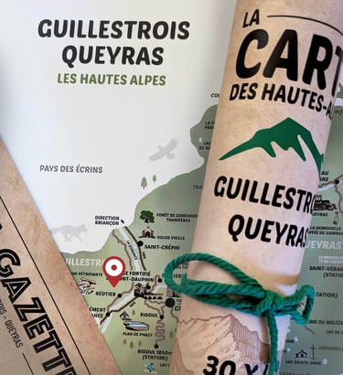 Carte rouleau gazette Guillestrois Queyras Zéro Cinq Design