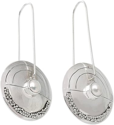 Modernist Artisan Handmade Drop Earrings in 925 Sterling Silver