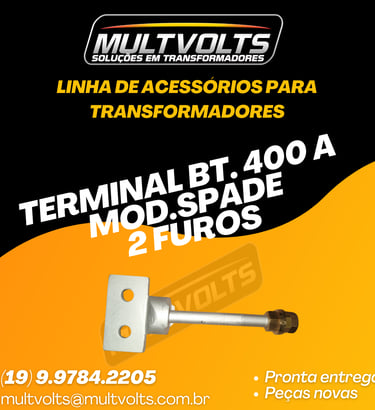 Terminal Modelo Spade 2 Furos BT 400 A.