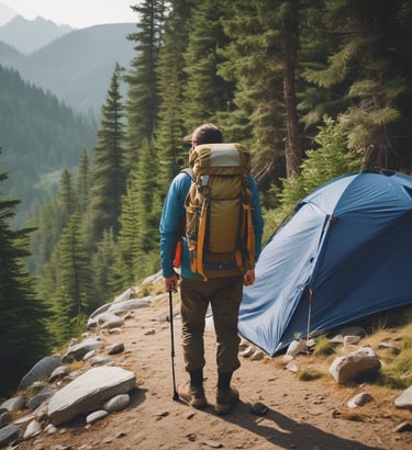 un randonneur avec un sac à dos